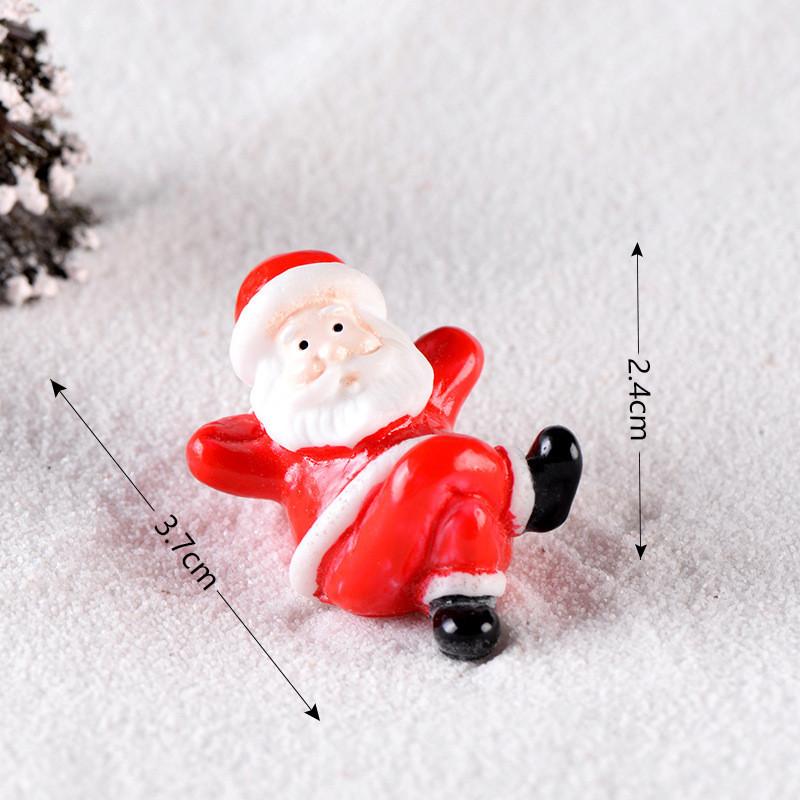 Niedliche und bunte Harz-Weihnachtsmann- und Schneemann-Mini-Ornamente für festliche Heimdekoration