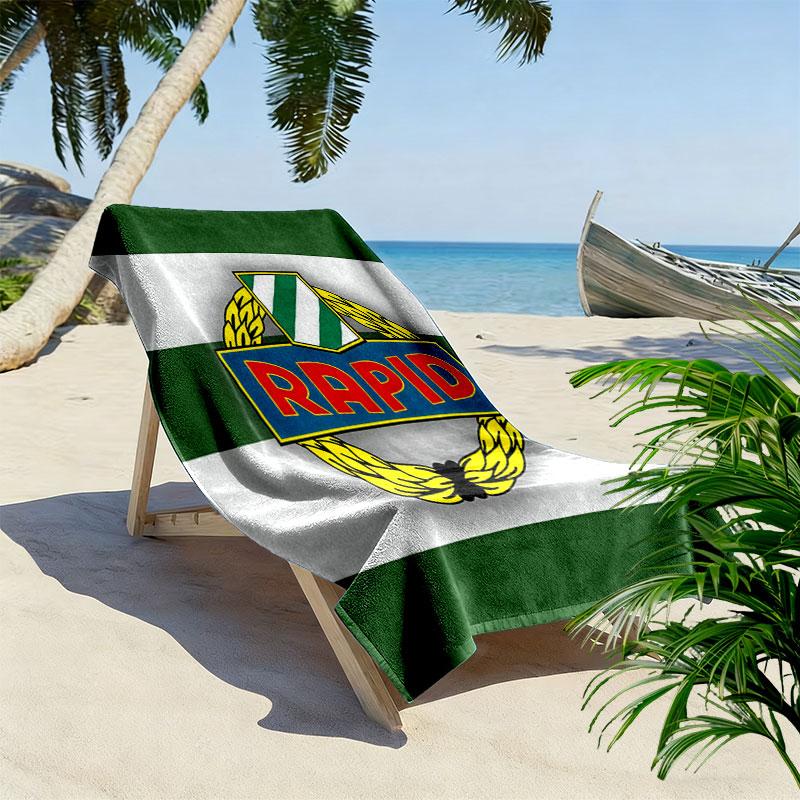 Toalla de Playa con Estampado del Logo del Rapid Viena, Toalla Grande Suave de Secado Rápido para Playa, Camping, Natación