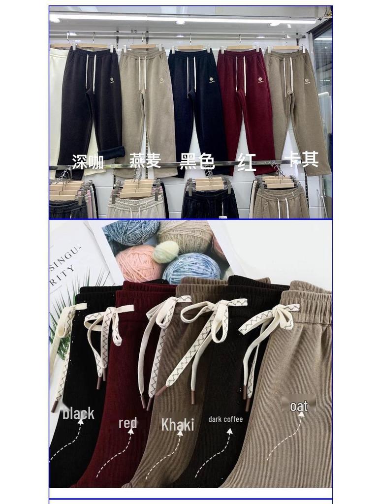 Women's Ultra-Thick Velvet-Lined Winter Casual Pants – Plus Size, Fashionable European Style