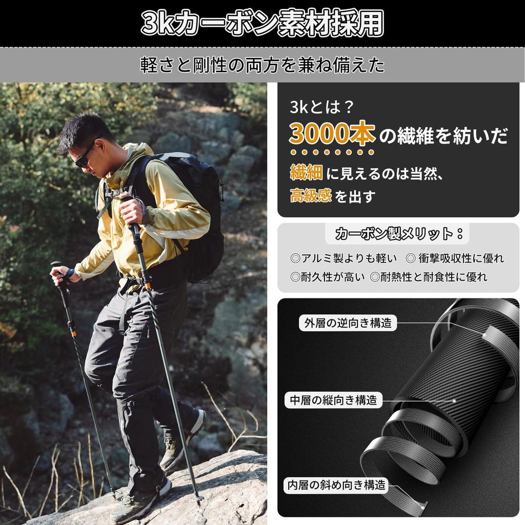 Naturehike Official Shop Trekking Poles Foldable Set of 2 Climbing Poles Carbon Aluminum Walking Pole Mountain Climbing Lightweight Hiking Compact