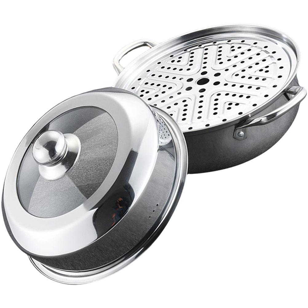 Stainless Steel Steamer Pot Steaming for Home Thicken Kitchen Utensil Food Basket Stockpot
