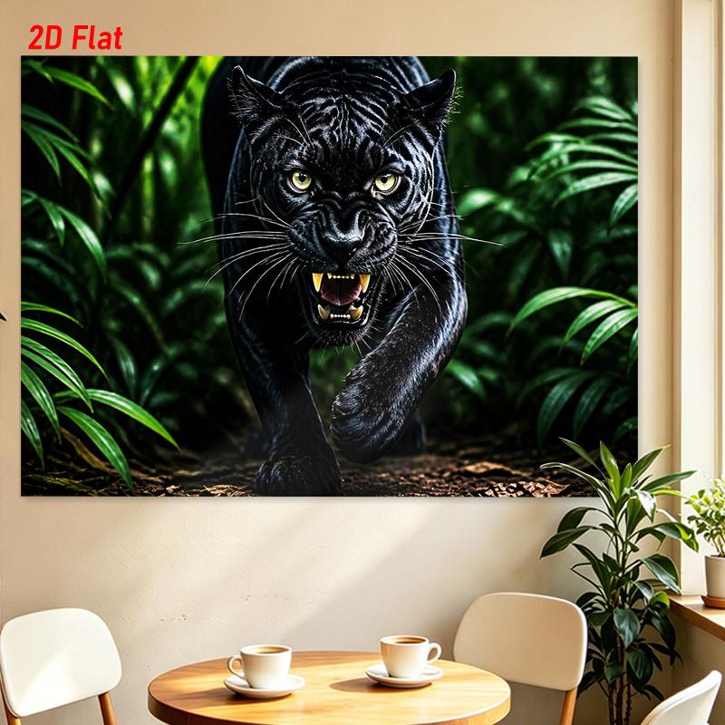 1Pc Black Panther Tapestry Wall Hanging, Decorative Fabric Poster for Bedroom, Living Room, Dorm & Home Decor