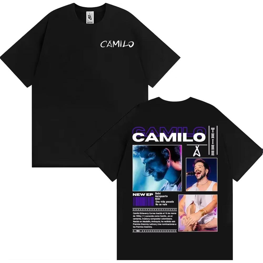 Singer Camilo Tribu Album Tour 2025 Graphic T-shirts Men Women Harajuku 90s Vintage Gothic T Shirt 100%  Oversized T-shirt