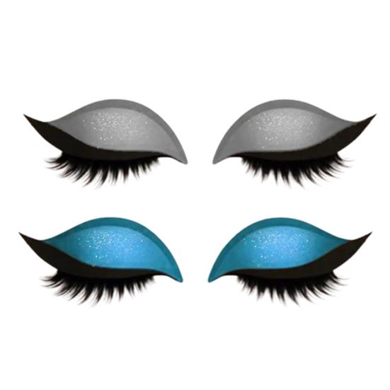 2 Pairs Lazy Eye Shadow Eyelash Patch 2-in-1 Eyeshadow Eyelashes Makeup Stickers Reusable Eye Makeup Stickers with False Lashes Shadow