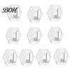 Acrylic Hexagon Hooks Adhesive Hooks, Hexagonal Wave Shape, No Drilling Easy Dorm Room Wall Installation Hook, Modern Style Clear for Bathroom Kitchen