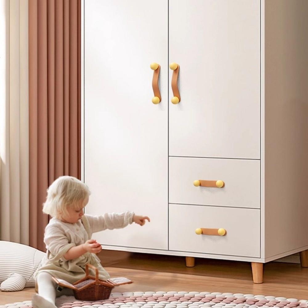 Maniglie in Pelle con Palla in Ceramica per Mobili Manopole Colorate per Cassetti Tiranti Semplici per Armadi Decorazioni per la Casa