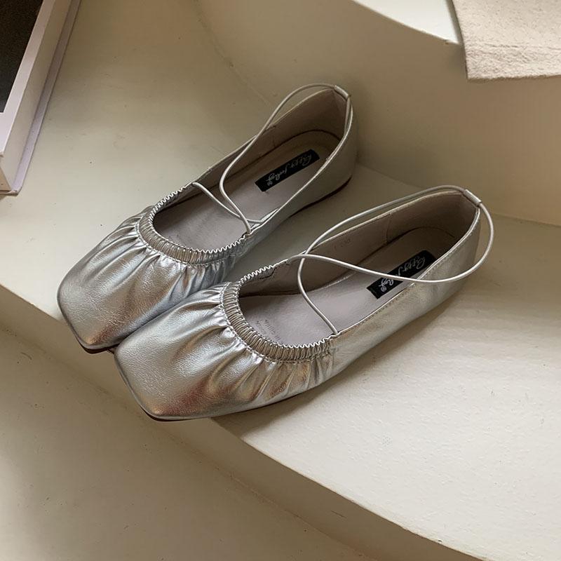Fashion Soft Female Fashion Square Toe Ladies Flats With Shoes Casual Footwear Shallow Women Ballet Flats Slip On Shoes