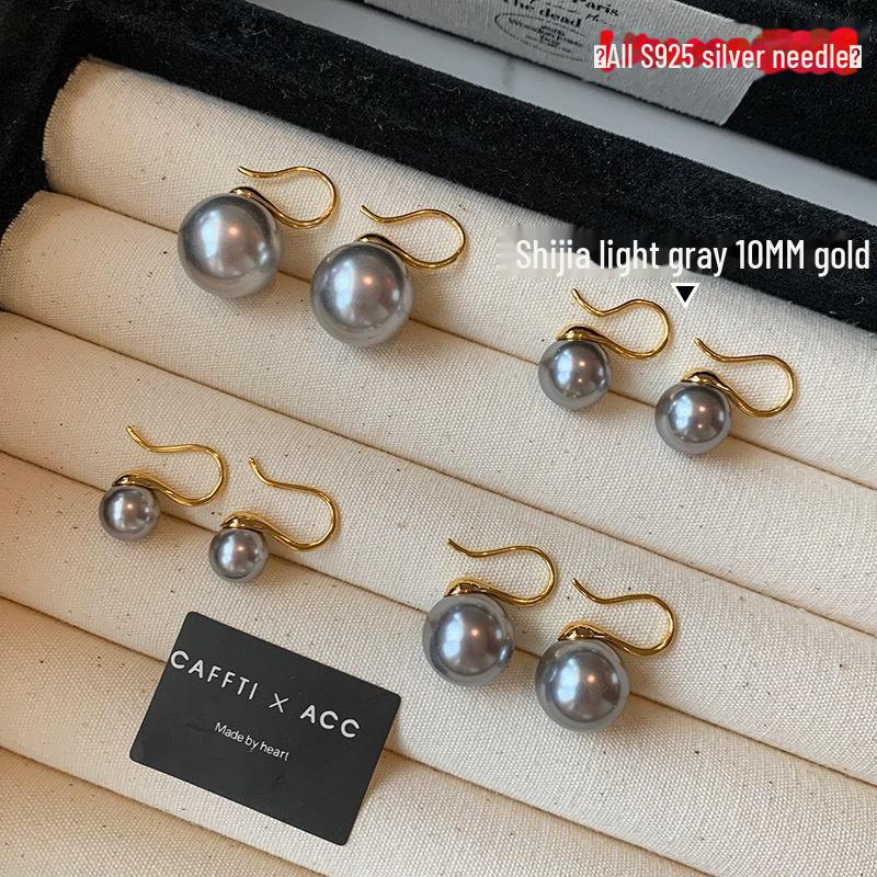 S925 Sterling Silver White Pearl High-Heel Earrings for Women – Luxury Niche Design