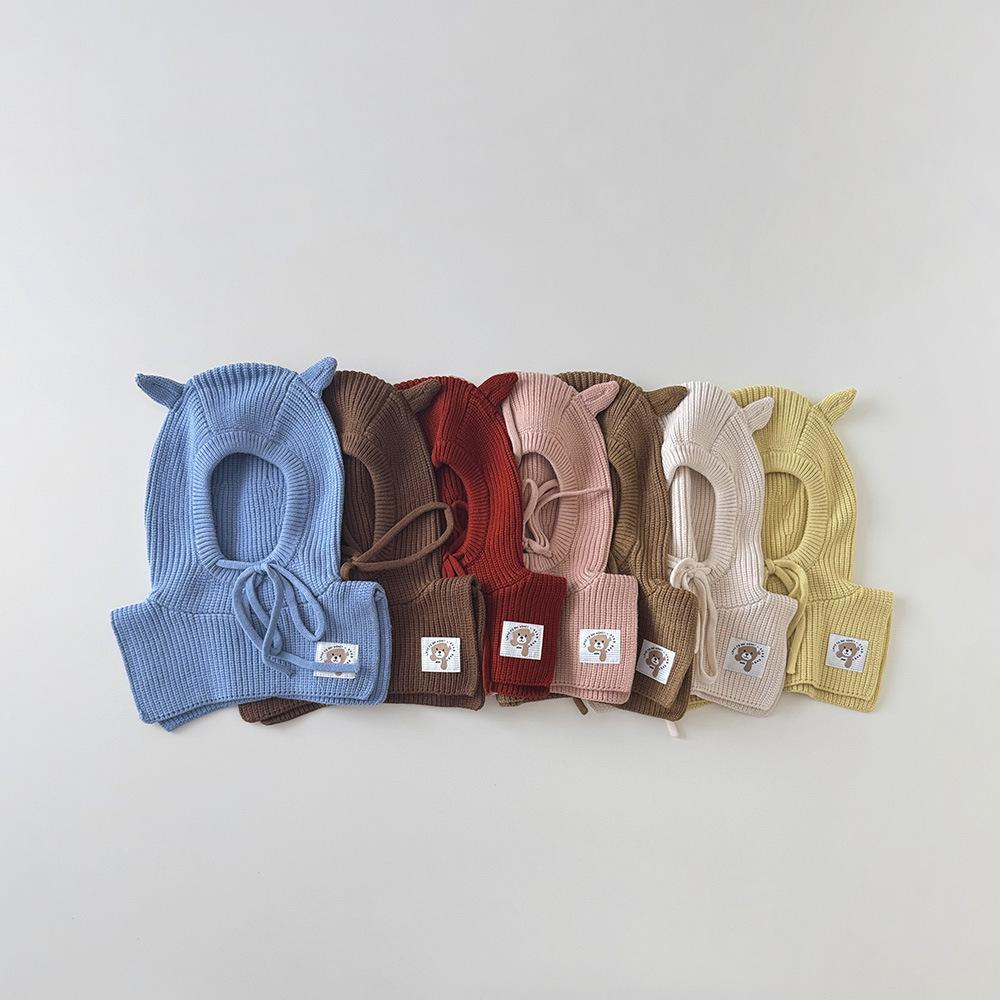 Winter Kinder Sturmhaube Set All-in-One Strickmütze und Schal mit Ohrenschutz Weihnachtsgeschenk für Jungen Mädchen Unisex Thermomütze