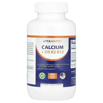 Wapń + D3, K2, B12, 365 tabletek powlekanych