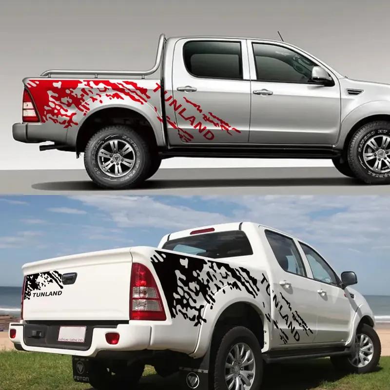 Pickup Body Side Stickers For Foton Tunland TK 2012- Truck Graphics Splash Grunge Decor Decal Trunk Cover Auto Accessories