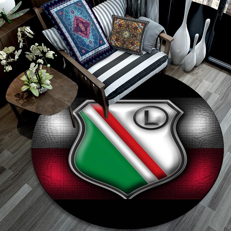 Legia Warszawa pattern round rug,Carpet Rug for Living Room Bedroom Playroom ,Non-slip Floor Mat,Holiday Gifts and Birthday Gifts.