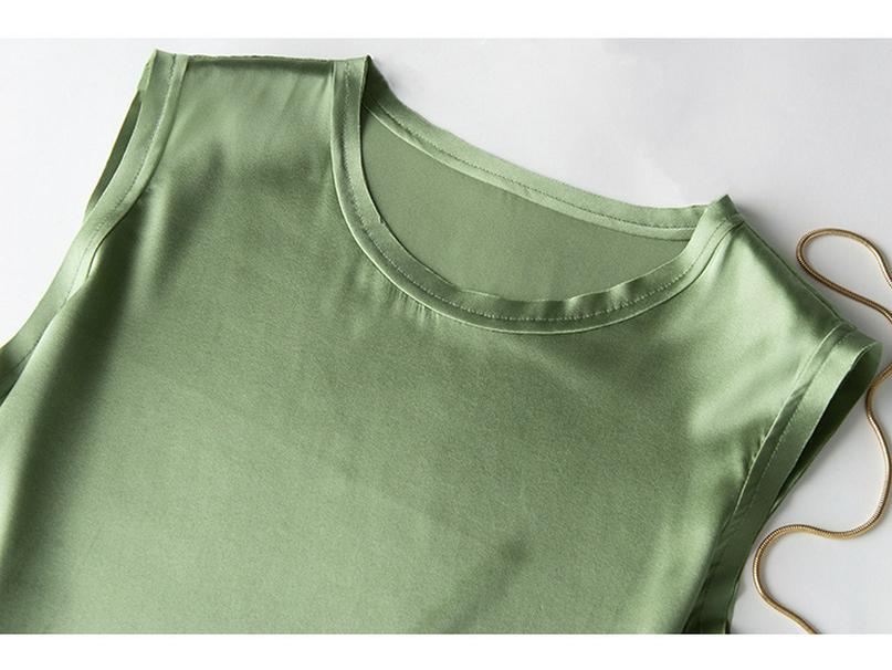 Women's Summer Silk Camisole - Mulberry Satin Solid Sleeveless Top