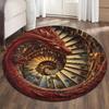 Dragon Library Books Christmas 3D Printed Rug Indoor Christmas Rug Fantasy Dragon Holidays Carpet Living Room Christmas 3D Rug