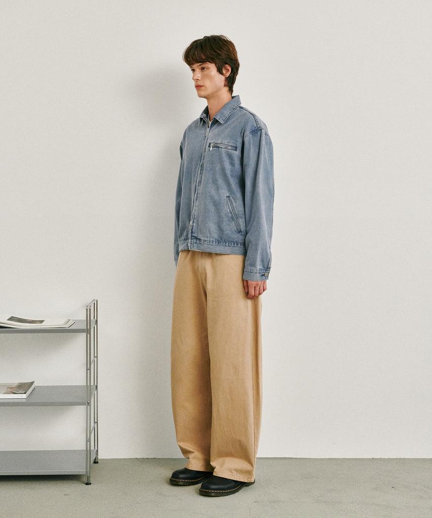 GLW Cotton Curved Pants Beige