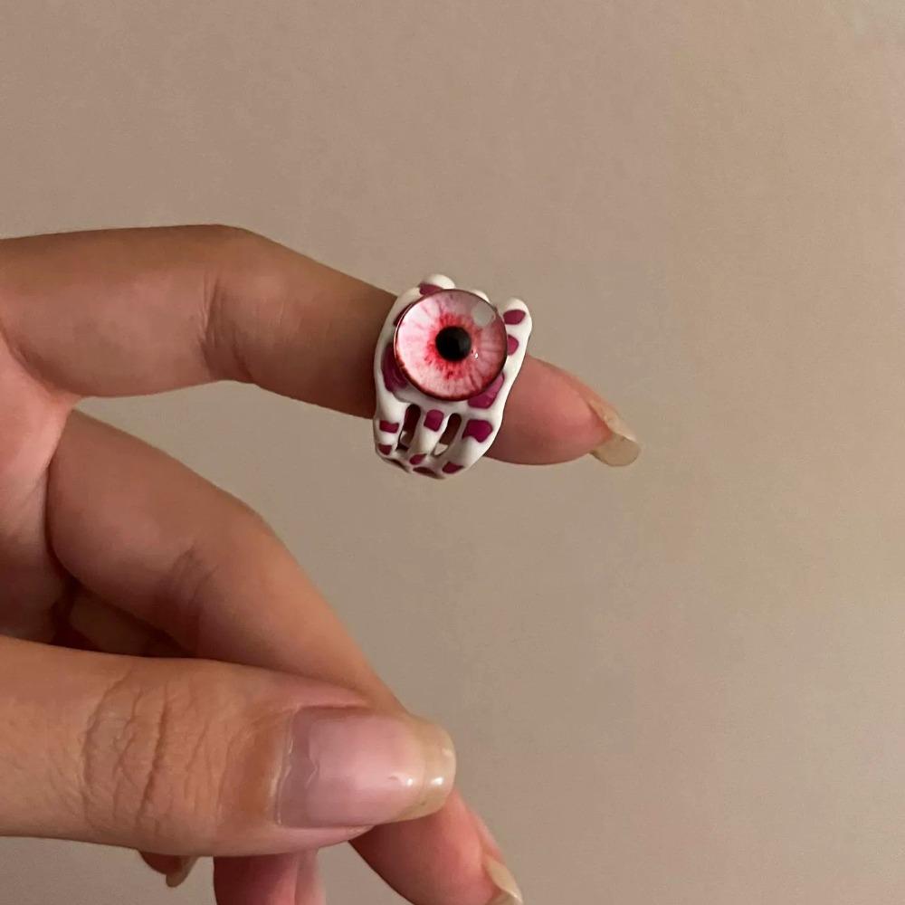 

Y2K Demon Eye Ring Geometric Macaron Color Ring Creative Exaggerated Ring Friends Style5