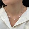 Hengsheng 5-6mm Rice Shape Freshwater Pearl Necklaces for Women Copper Alloy O Chain 36cm+5cm Adjustable Necklaces Jewelry Gift
