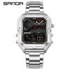 SANDA 6278 Multi functional Square Fashion Electronic Watch Top Men's Watch Waterproof Sports Outdoor Alarm Clock Men's Watch