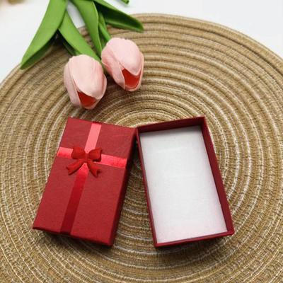 Jewelry Gift Box Cardboard Elegant Rectangular Necklace Earring Rings for Display