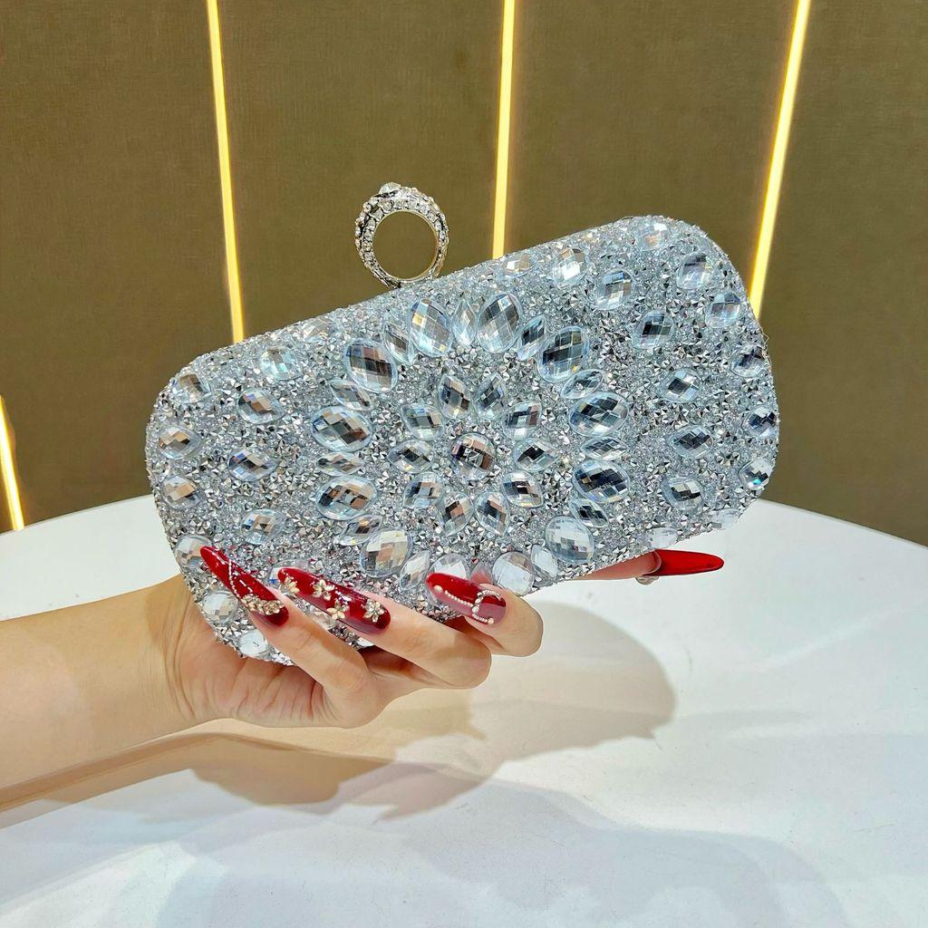 Pochette da Sera Minimalista con Decorazioni di Strass per Eventi Formali
