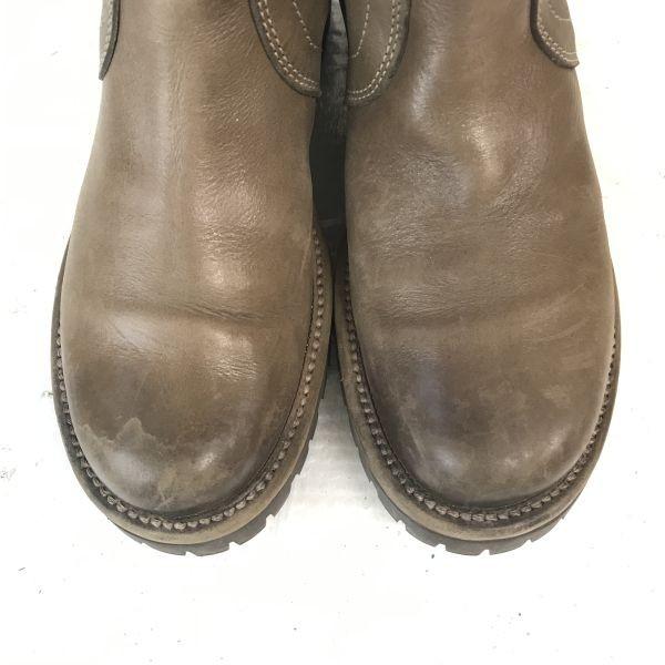 Japonsko SAYA Vibramová podrážka Dlouhé kožené boty 23cm Hnědé Ručně vyráběné(POUŽITÝ)