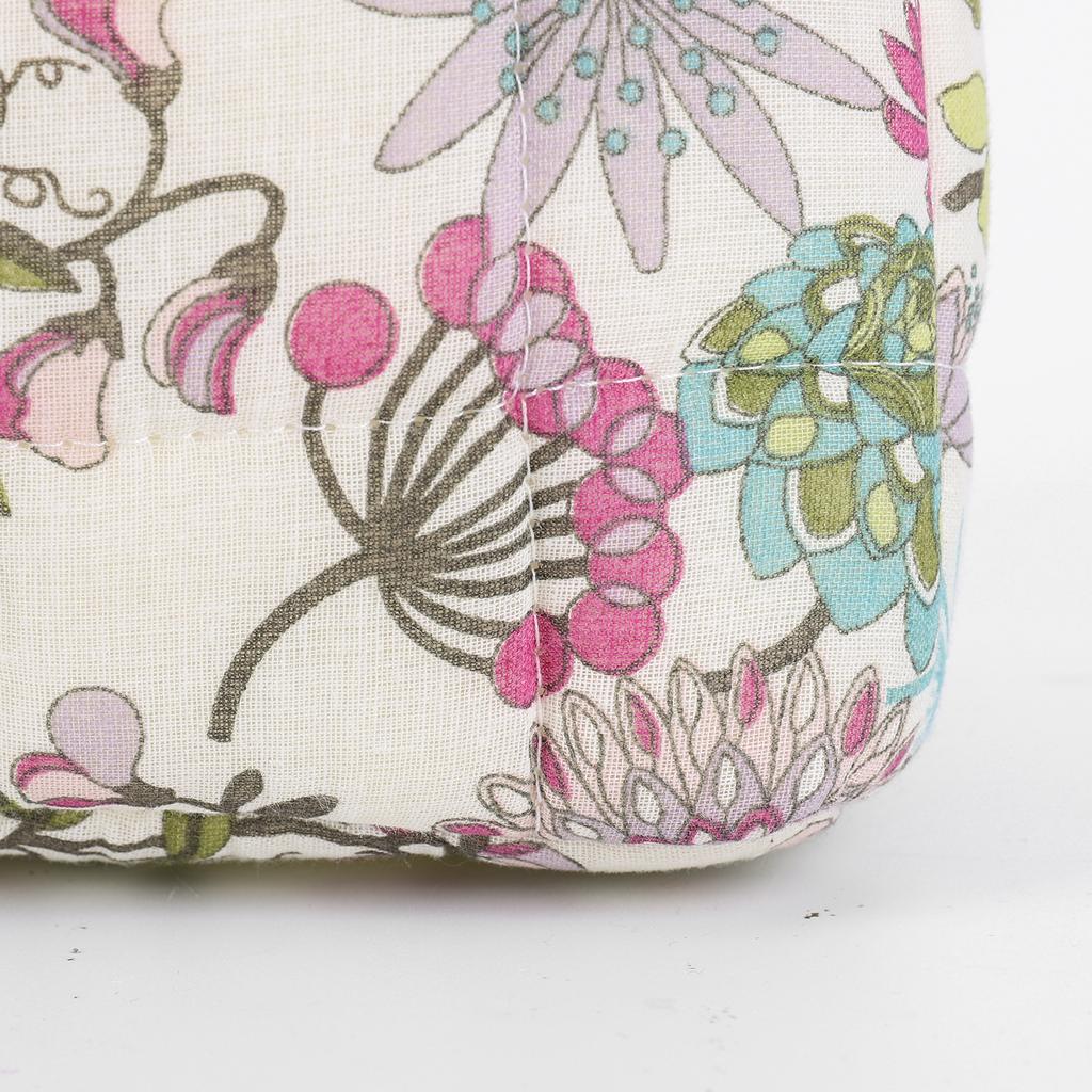 Foldable Floral Organizer Bin with Easy-Carry Handles Portable Folding Storage Basket for Small Apartment Dormitory Closet