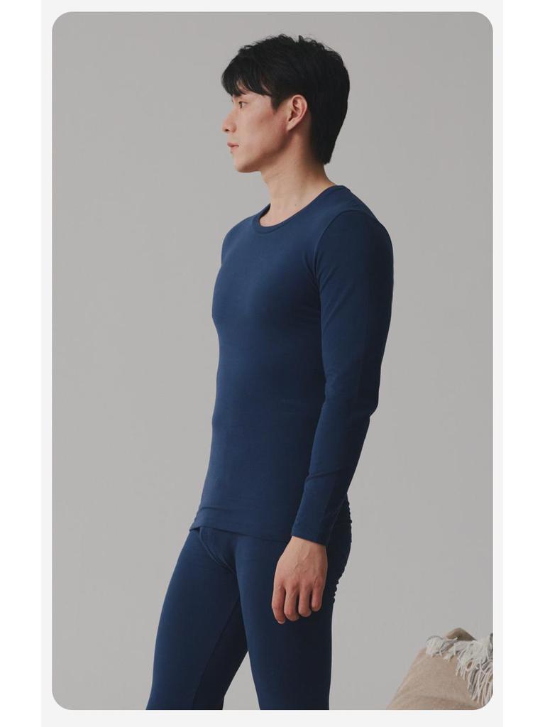 Męski bawełniany zestaw bielizny termicznej - od nastolatków do seniorów, cienki, plus size, flanelowy, ciepły na jesień/zimę