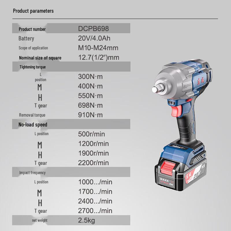 Dongcheng 20V Cordless Impact Wrench CN plug (adapter included)
