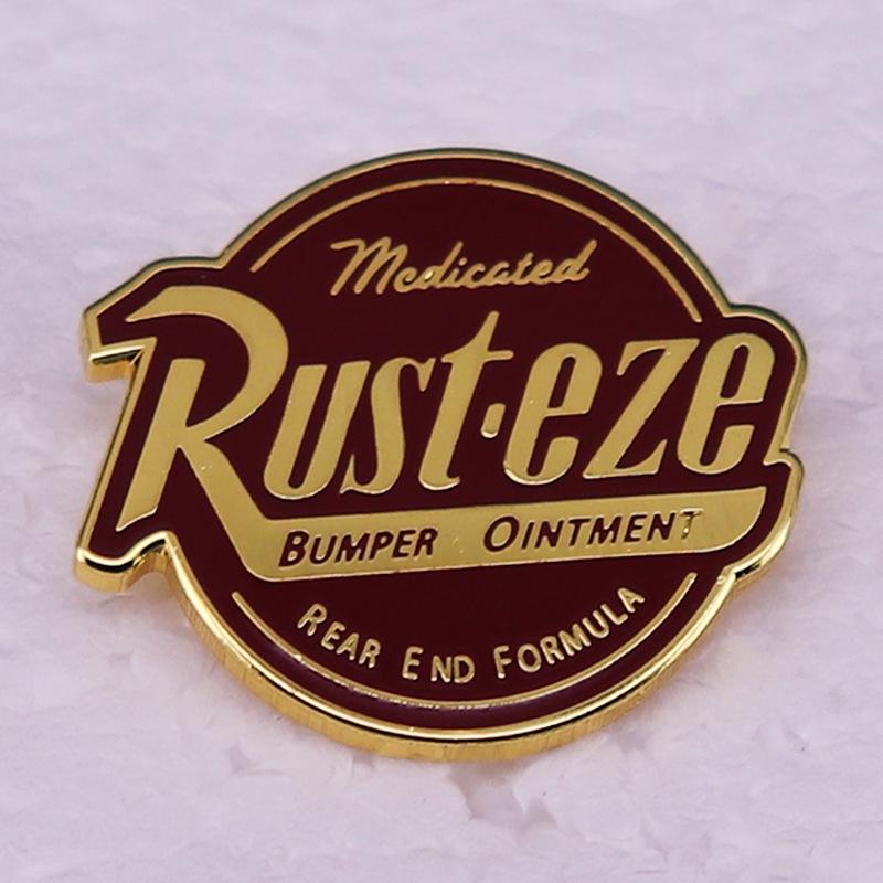 Rusty Cars Cartoon Animated Brooch Badge