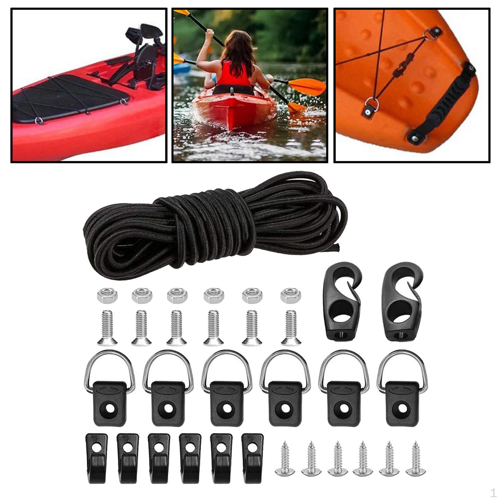 

Kayak Deck Rigging Kit Cord Screws J Hooks for Boat Fishing Outfitting Accessories