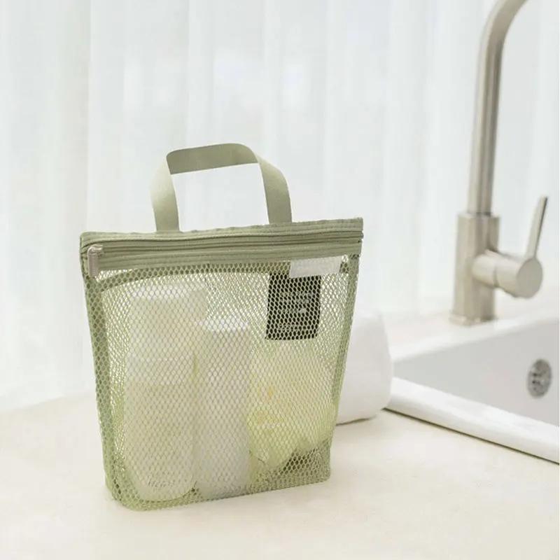 Toiletry Storage Bags Handbags Portable Mesh Makeup Travel Washing Body Shower Tools Organizer Hanging Cosmetic Organizer Pouch