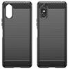 For Sony Xperia 10 VI Case Anti-Fingerprint Carbon Fiber Texture TPU Cover
