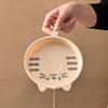 3/6Pcs Cute Plastic Food Plate With Handle Reusable Snack Cake Dessert Plate Spit Bone Dish Microwave Safe Kitchen Tableware