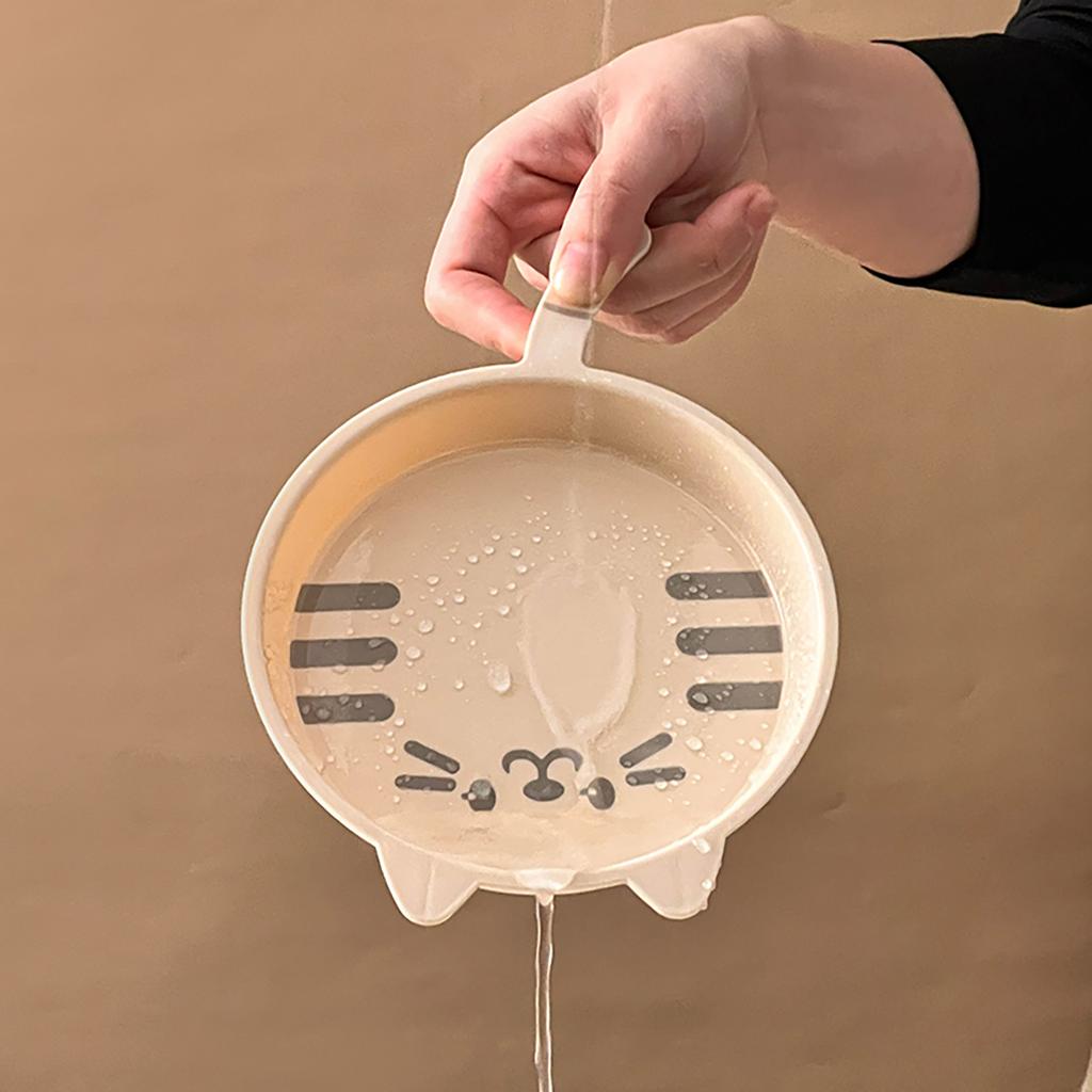 3/6Pcs Cute Plastic Food Plate With Handle Reusable Snack Cake Dessert Plate Spit Bone Dish Microwave Safe Kitchen Tableware