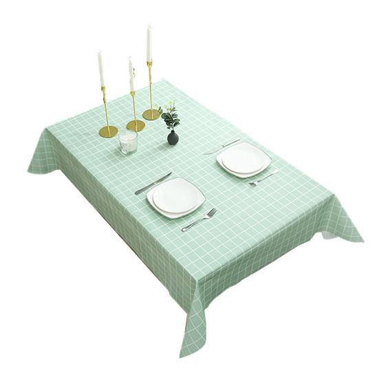 Rectangular Tablecloth Plastic Plaid Tablecloth Waterproof Stain-Resistant Table Cover S