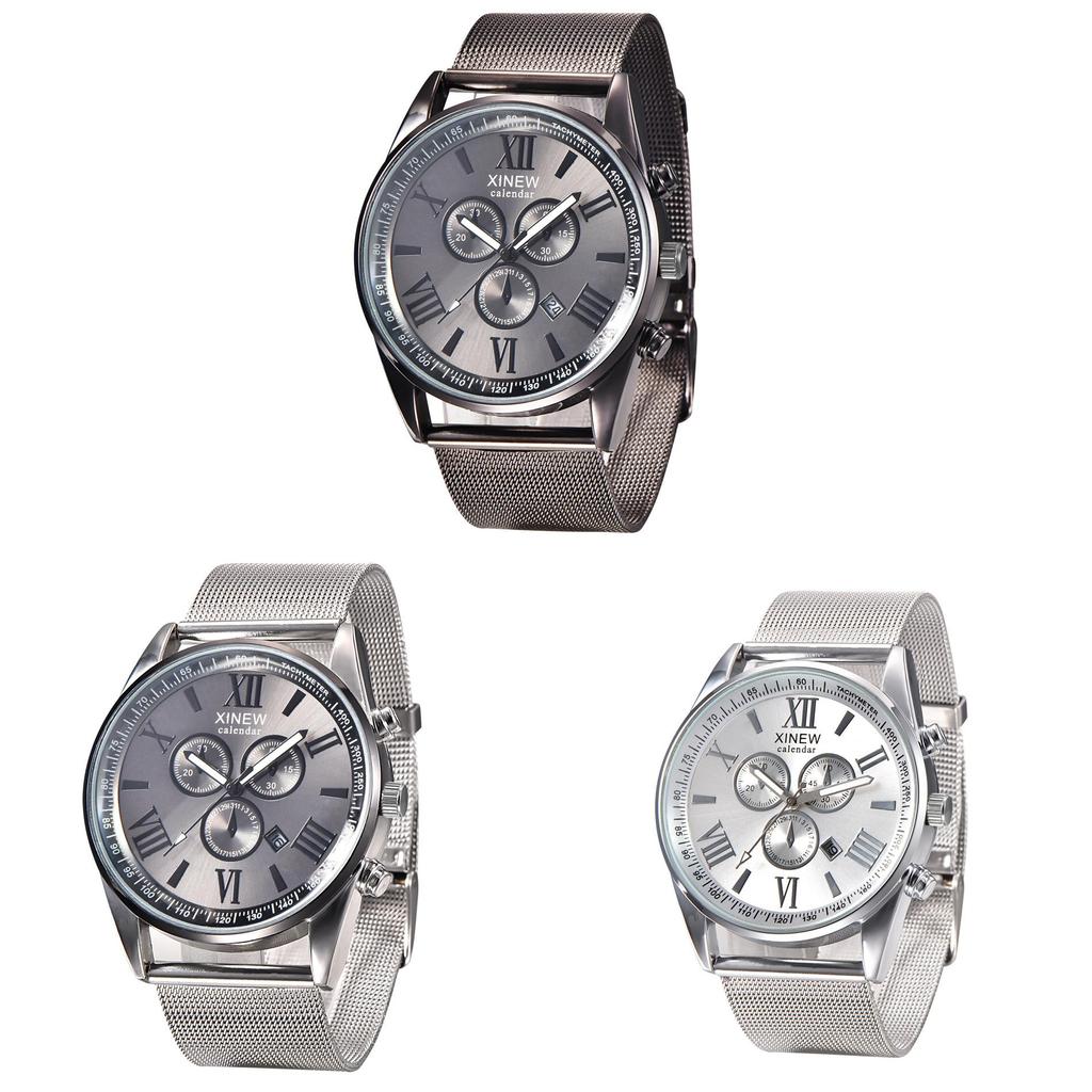 Premium Quality Mens Stainless Steel Military Watch With Elegant Date Functionality