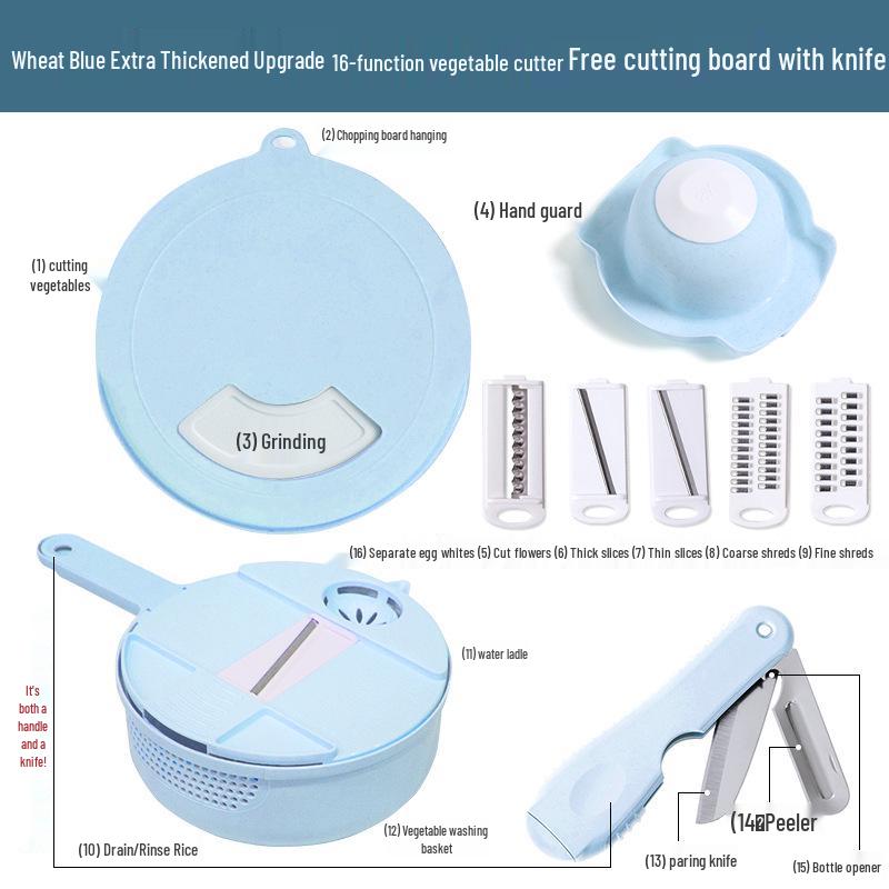 Multifunctional Kitchen Vegetable & Potato Slicer, Grater, Peeler, and Julienne Cutter