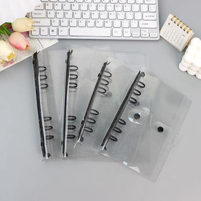 Minimalist 6-Hole Loose-Leaf Transparent PVC Binder Cover for A6 and A5 Planners