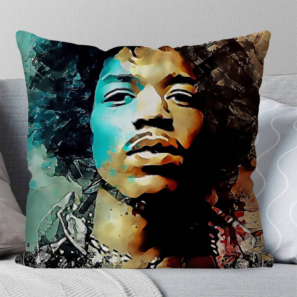 SINGER J-JIMI H-HENDRIX Pillow Case Square Pillow Bedroom Sofa Leisure Comfort Cushion Car Living Room Home Decoration
