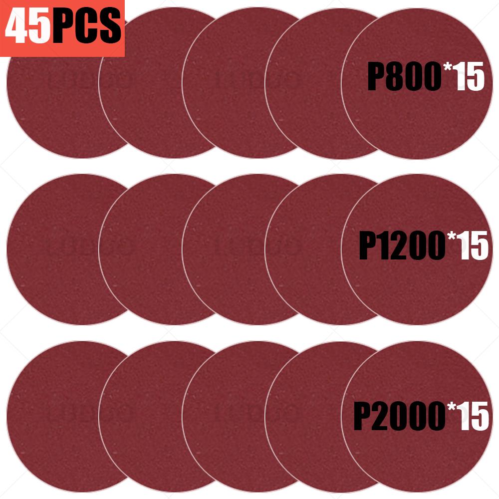 45/30/15 BUC Discuri Abrazive 3 Inch Pad de Lustruire Pad de Polisat Burete pentru Ceruire Kit Renovare Faruri Auto Polish Auto
