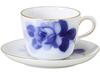 Okura Touen Washi Paper Wrapping: Blue Rose (8211) Morning Cup & Saucer Pair Set