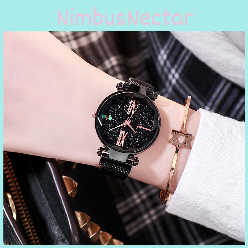 Fashionable Lazy Women's Watch With Magnetic Strap And Starry Sky Design