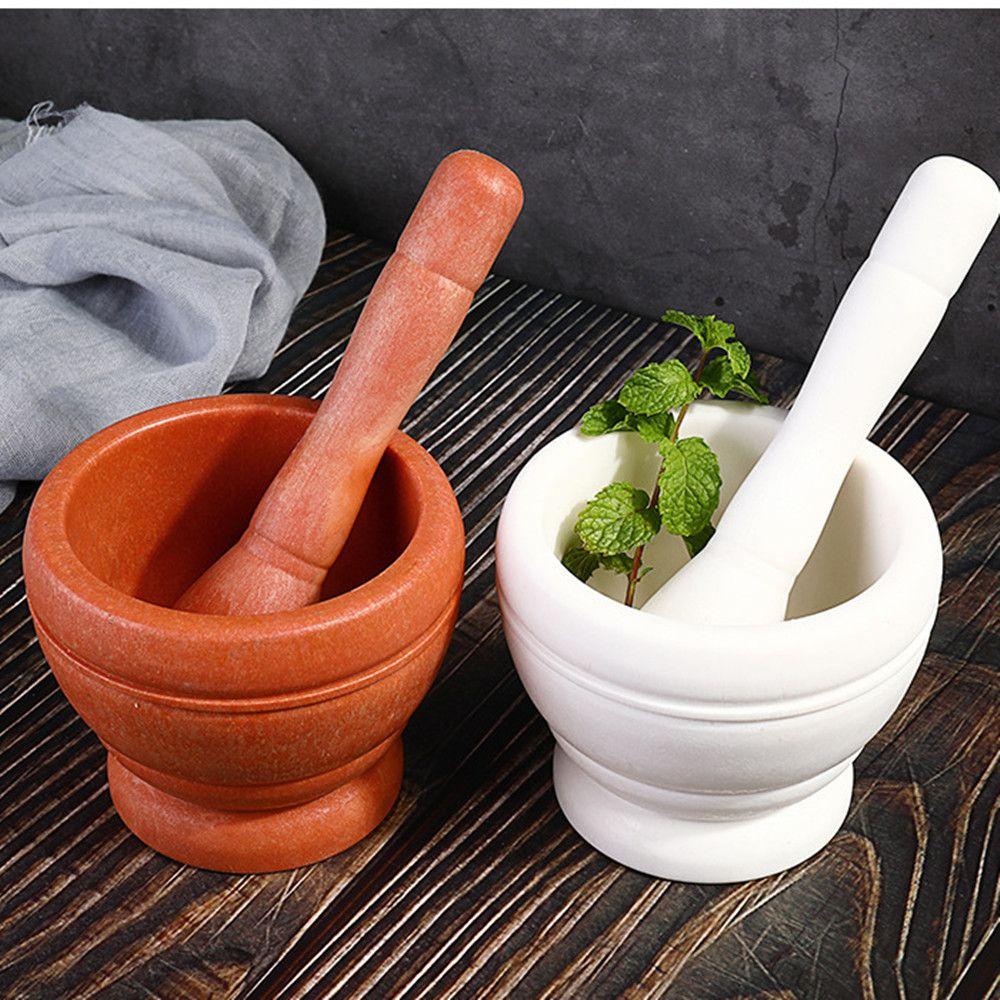 Grinding Mortar Pestle Set Garlic Press Manual Grinder Kitchen Cooking Tools Garlic Herb Spice