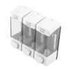 Wall Mounted 3 Chamber Liquid Lotion Shampoo Soap Dispenser Set Bathroom Accessories
