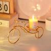 Romantischer Dreirad-Kerzenhalter Goldene Heimdekorationen Kerzenständer Kerzenlicht-Dinner-Requisiten Zimmer Tischdekoration