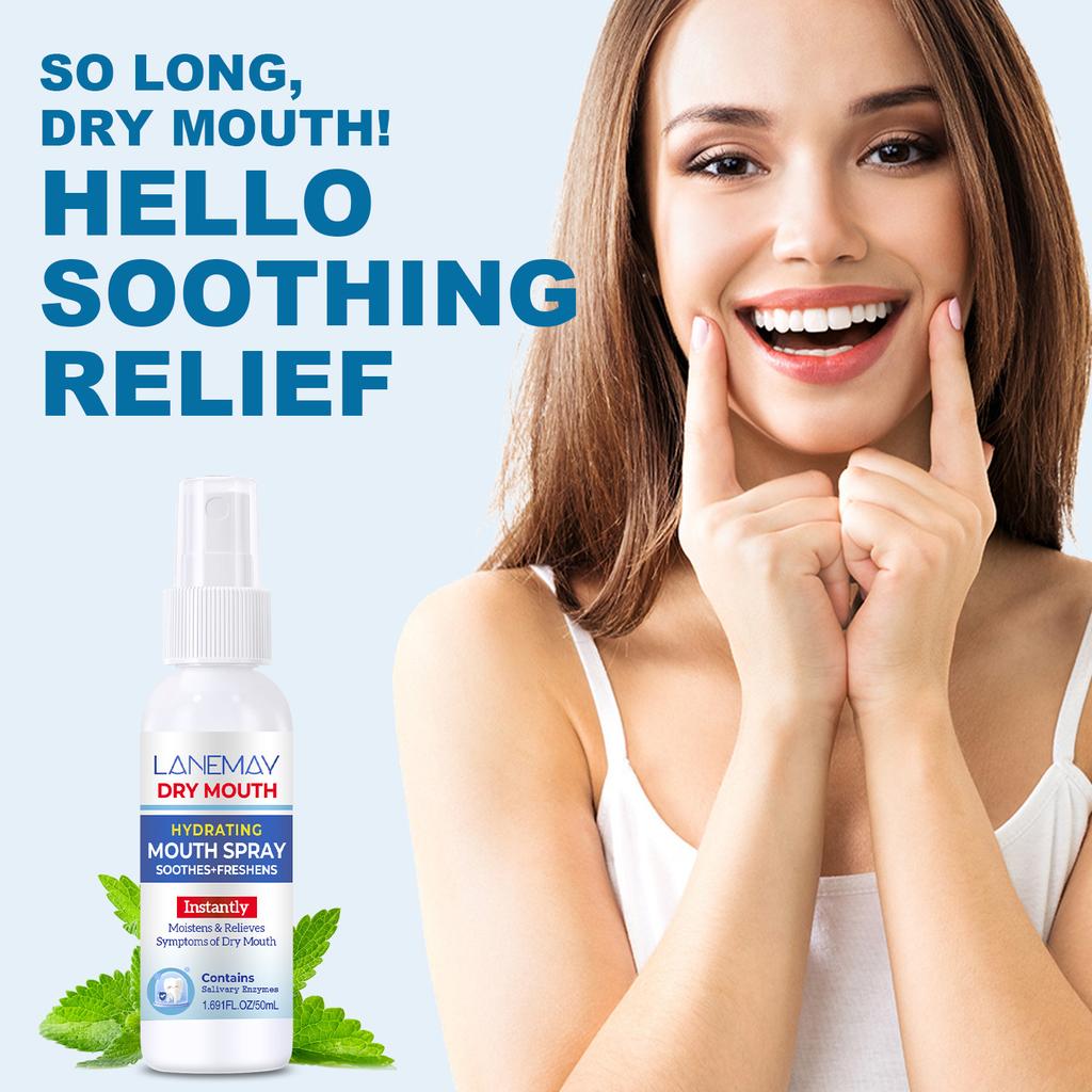 Lanemay Hydrating Mouth Spray - Instantly Soothes Dryness & Freshens Breath with A Minty Taste - 160ml, Natural Ingredients for Daily Oral Care