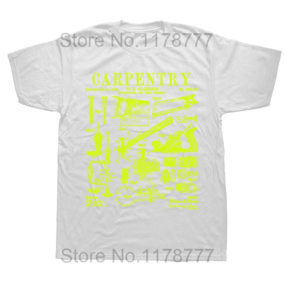 Carpentry Carpenter Tools Handyman Vintage Patent T Shirts Summer Graphic Cotton Streetwear Birthday Gifts T-shirt Clothing