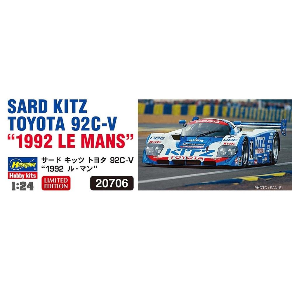 Hasegawa 1/24 Scale Toyota 92C-V Le Mans 1992 Plastic Model Kit 20706