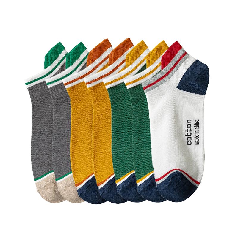7 Paare/Lot Herren Baumwollsocken Lässig Mode Straße Kurz Unisex Atmungsaktiv Hohe Qualität Kurzer Schaft Hoher Absatz Abriebfest Übergröße
