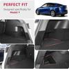 Car Trunk Side Storage Box For Tesla Model Y 2025-24 Hollow Cover Organizer Flocking Mat Partition Board Stowing Tidying
